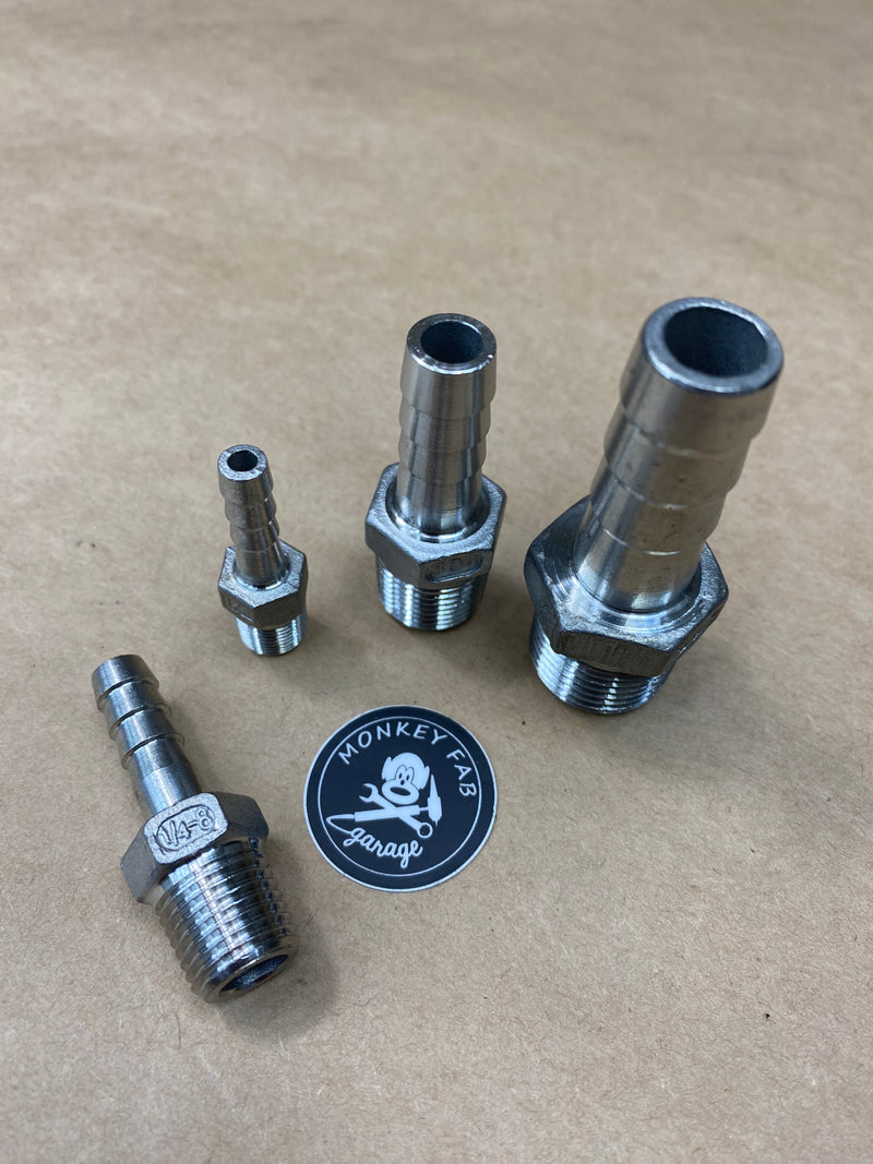 NPT Barbs, Stainless Steel