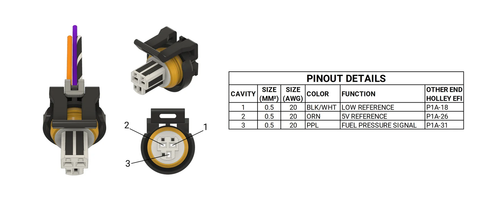 GM Pressure / Holley TPS Sensor Connector 3 pin