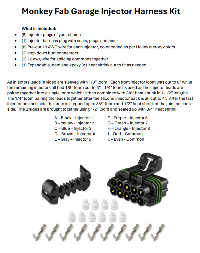 Injector harness kit