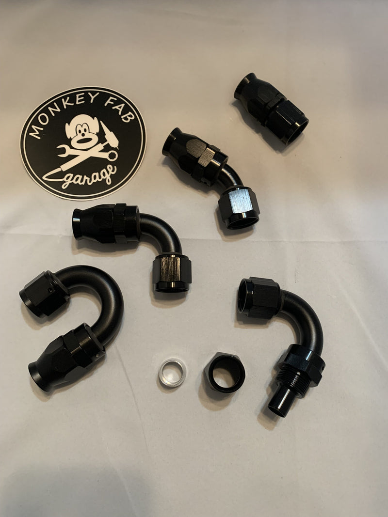 PTFE AN Hose Ends Fittings Black