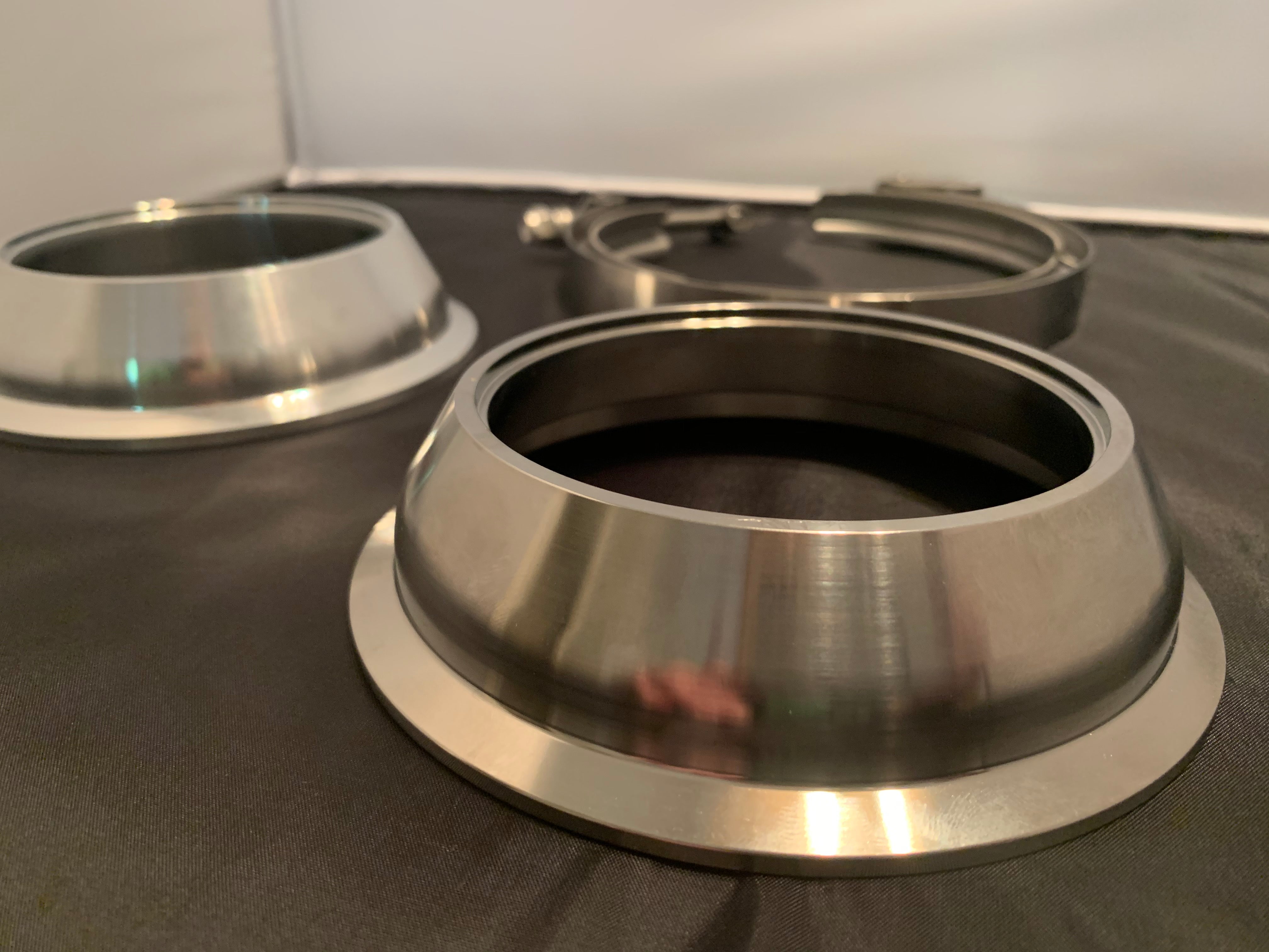 Banded Reducer T6 5” to 4” Marmon V-band reducer flange BW Style