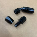 AN Hose Ends, Black (for reg nylon/ steel braided hose)