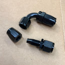 AN Hose Ends, Black (for reg nylon/ steel braided hose)