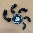 AN Hose Ends, Black (for reg nylon/ steel braided hose)