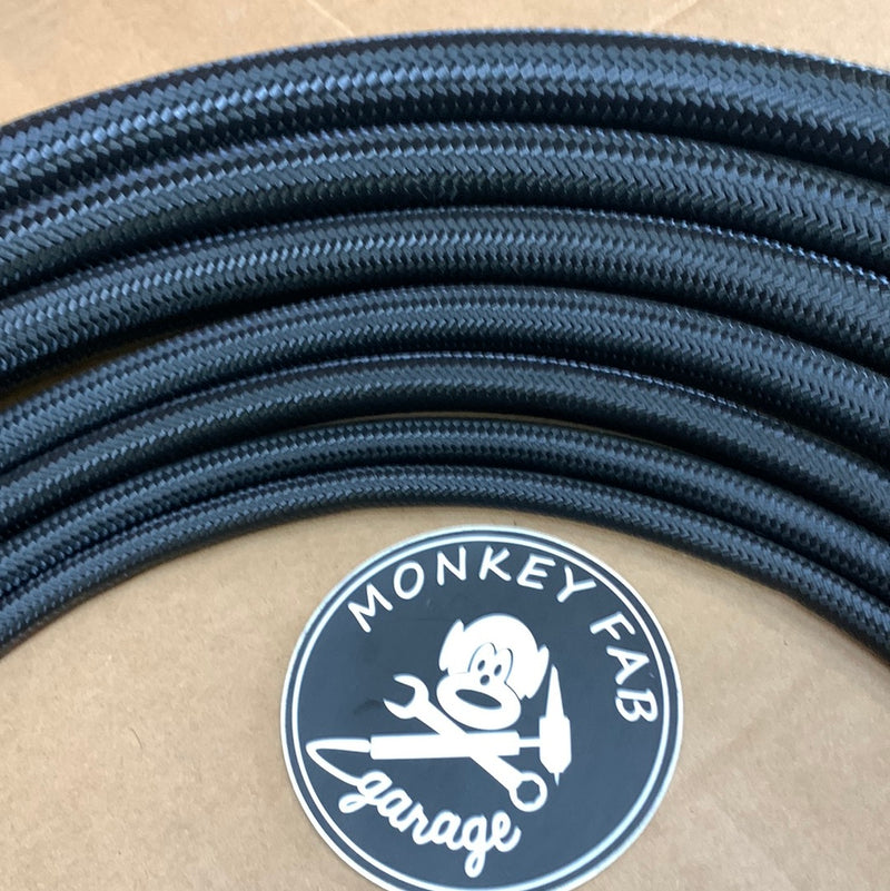 AN Hose, Braided Steel Black Nylon (by the foot)