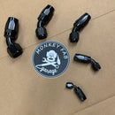 AN Hose Ends, Black (for reg nylon/ steel braided hose)