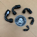 AN Hose Ends, Black (for reg nylon/ steel braided hose)